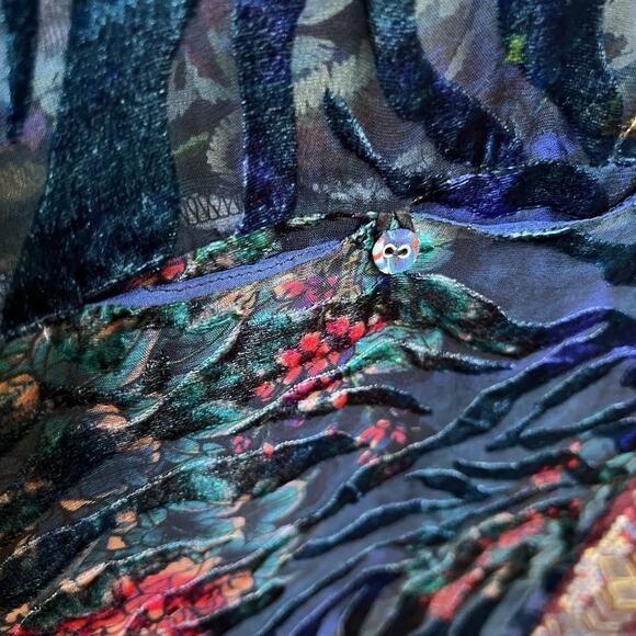 Johnny Was NEW Kimono Reversible Burnt Velvet Long Cardigan Pockets One Size - Picture 8 of 9